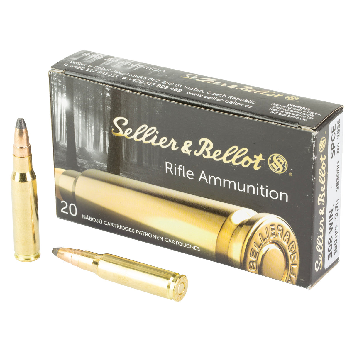 Sellier & Bellot (S&B)  Soft Point Cut Through Edge 150 Grain .308 Win / 7.62x51mm 2789 fps