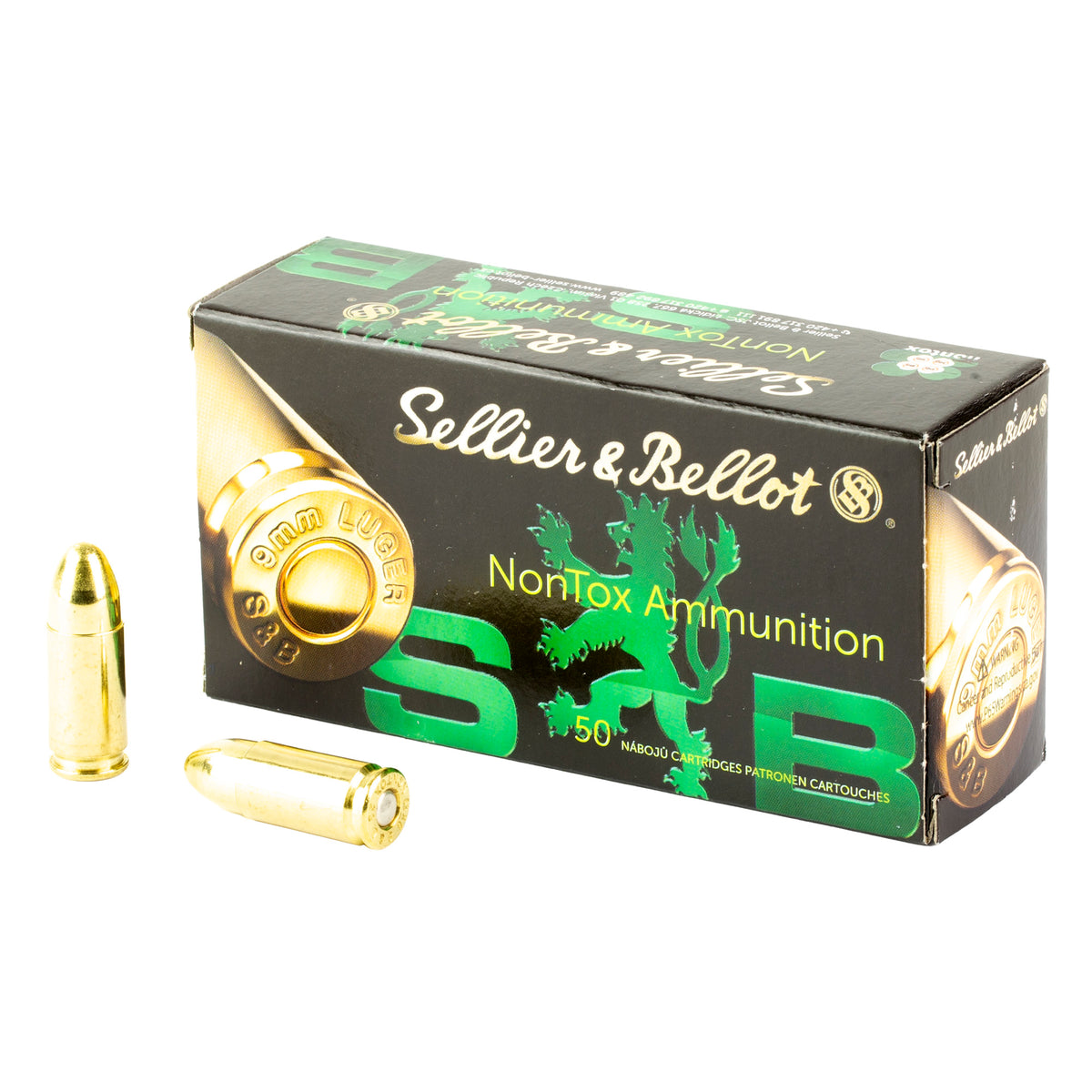 Sellier and Bellot NonTox 9mm Luger / Parabellum 115 grain Full Metal Jacket ammunition
