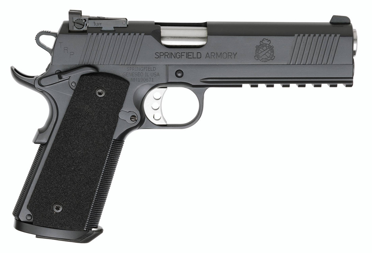 Springfield Armory PC9105LCA18 1911 TRP Operator *CA Compliant 45 ACP 5" 7+1 Black Armory Kote Long Black Carbon Steel Slide Black G10 Grip