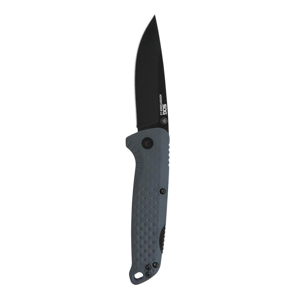 SOG Adventurer LB Classic Lockback Folder 3" Drop Point Blade Grey