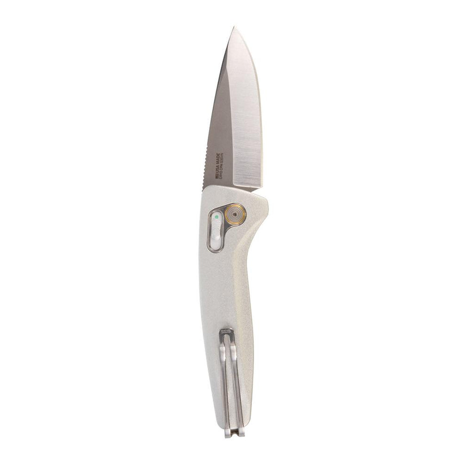 SOG One-Zero AU Gentleman's Automatic Folding Knife 3.1" Drop Point Satin Chrome