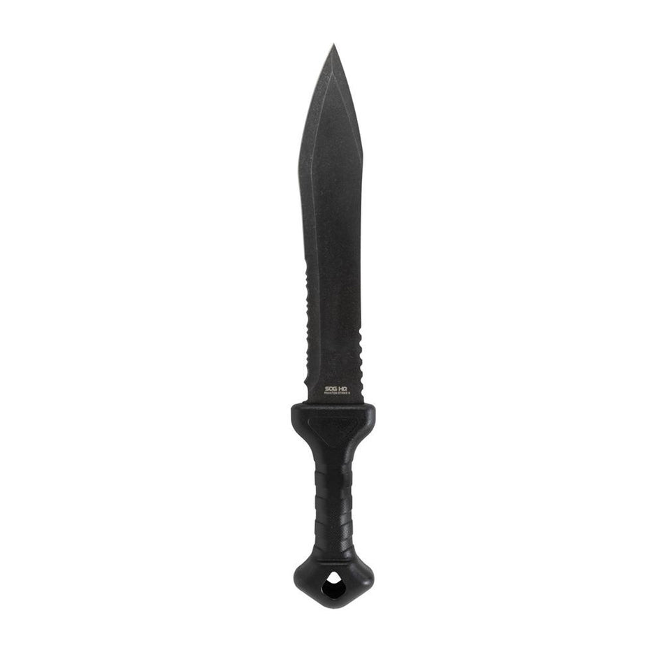 SOG Phantom Strike II Machete 12.6 Inch Spear Point Blade Black with Sheath
