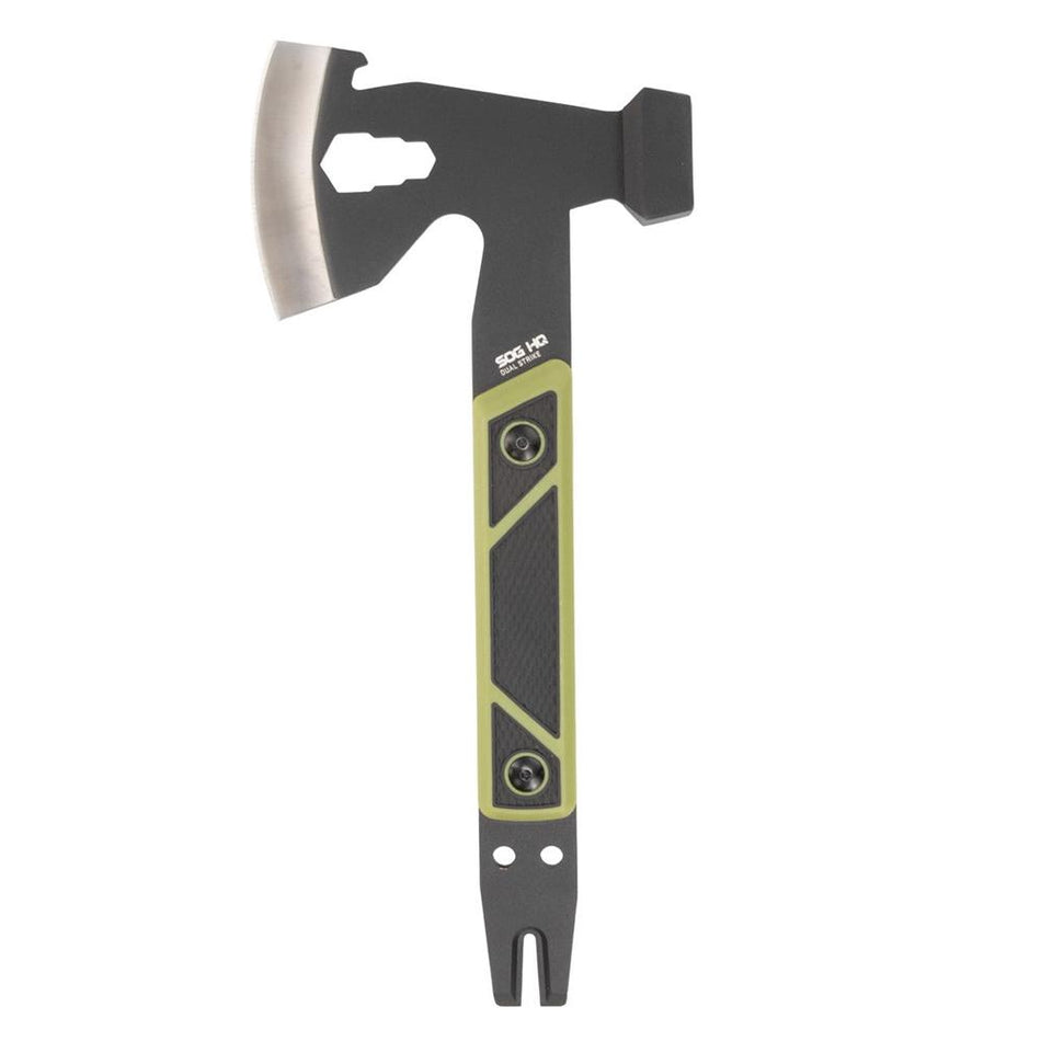 SOG Dual Strike Outdoor Axe with Mallet 3" Blade Black Green