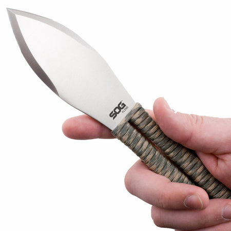 SOG Fling 2.8" Throwing Knife Set Green Tan Paracord Handle 3/ct