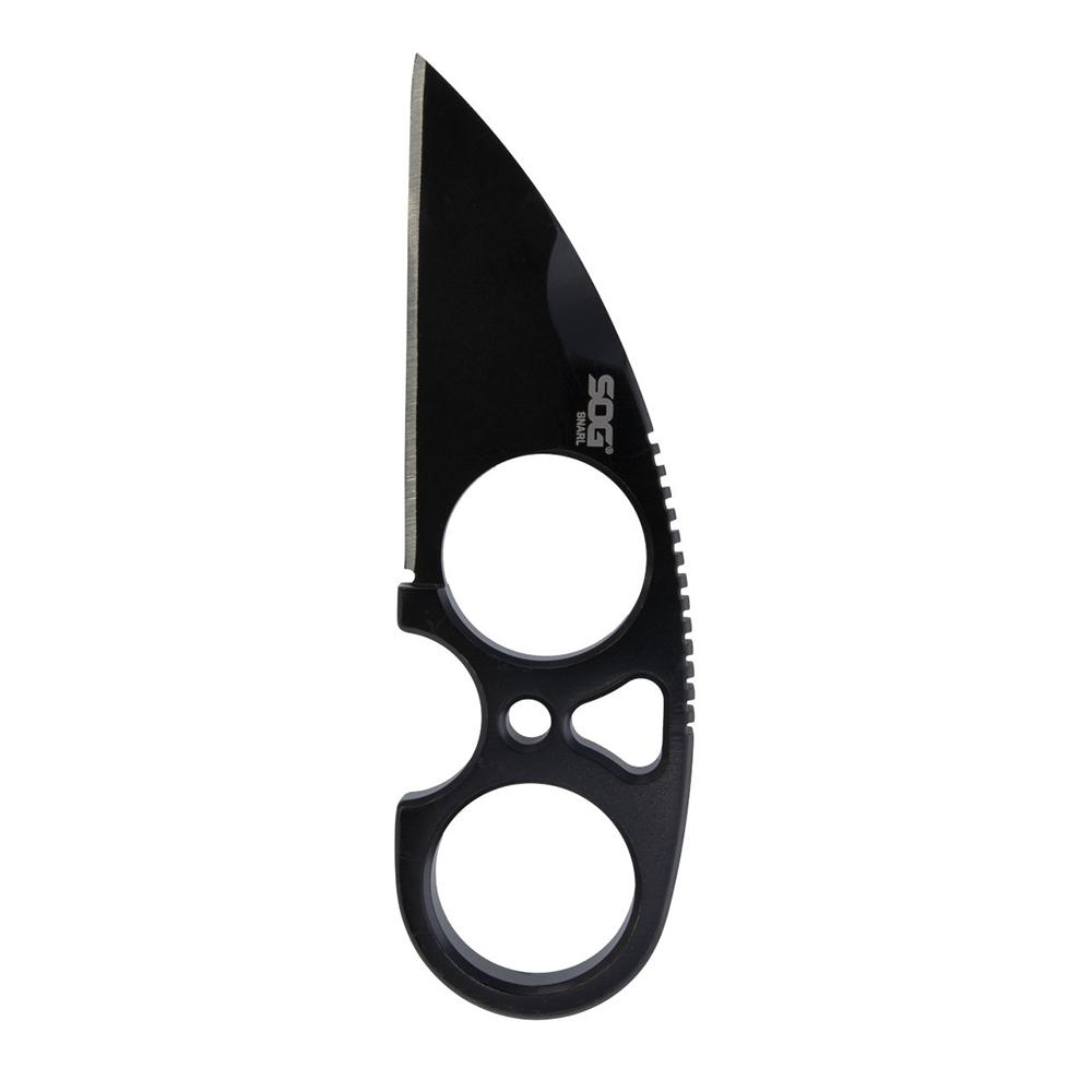 SOG Snarl Blackout 2.3-Inch Sheepsfoot Fixed Blade Neck Knife Black