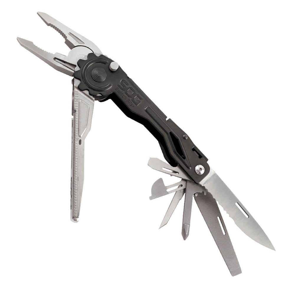 SOG Switchplier Multi-Tool Black 12 Functions Clam Packaging