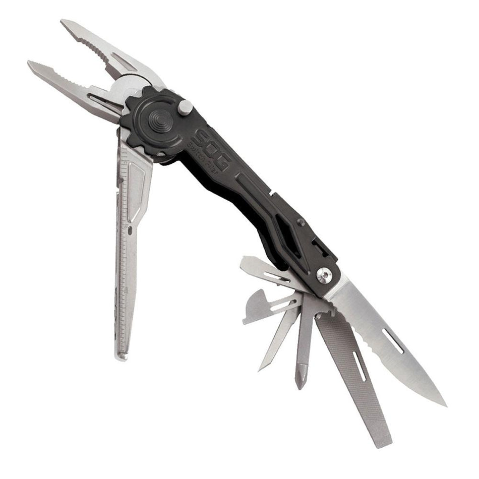 SOG Switchplier Multi-Tool Black 12 Functions Clam Packaging