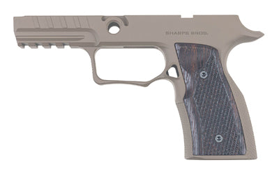 Sharps Bros. P320 Grip Module with Manual Safety, Flat Dark Earth Matte Finish, Wenge Wood Grips SBGM12