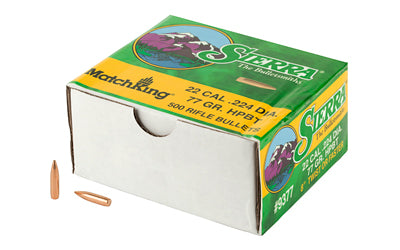 Sierra MatchKing .224 Diameter 22 Cal 77 Grain HPBT Bullets, 500 Count 9377
