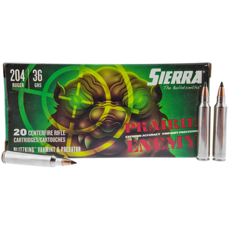 Sierra Prairie Enemy .204 Ruger 36 grain Sierra BlitzKing ammunition