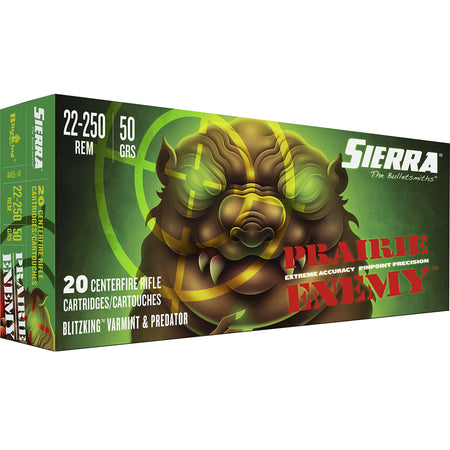 Sierra Prairie Enemy Rifle Ammo 22-250 Rem. 50 gr. BlitzKing