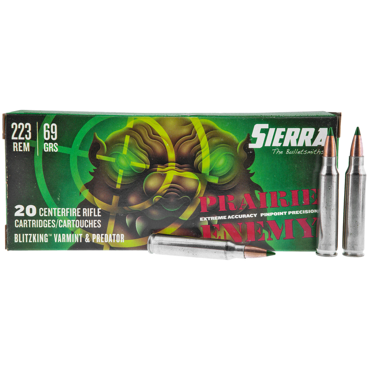 Sierra Prairie Enemy Sierra BlitzKing 69 Grain .223 Remington 2950 fps