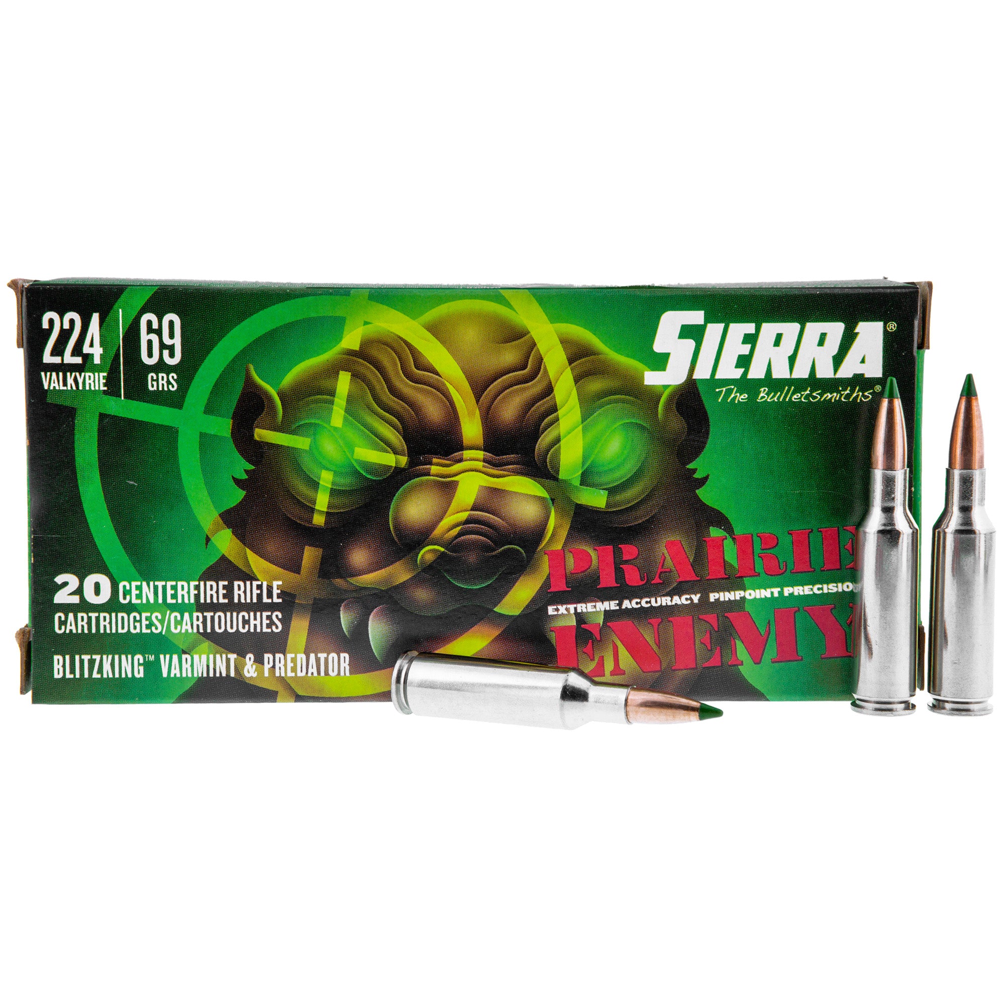 Sierra Prairie Enemy Sierra BlitzKing 69 Grain .224 Valkyrie 3125 fps