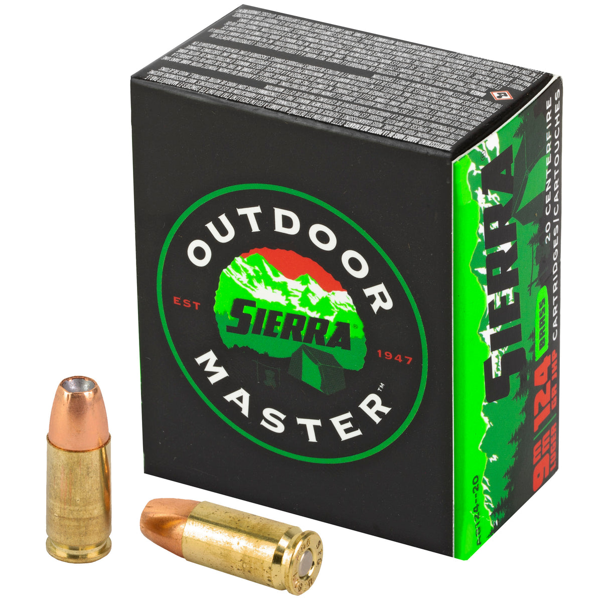 Sierra Outdoor Master Jacketed Hollow Point 124 Grain 9mm Luger/Parabellum