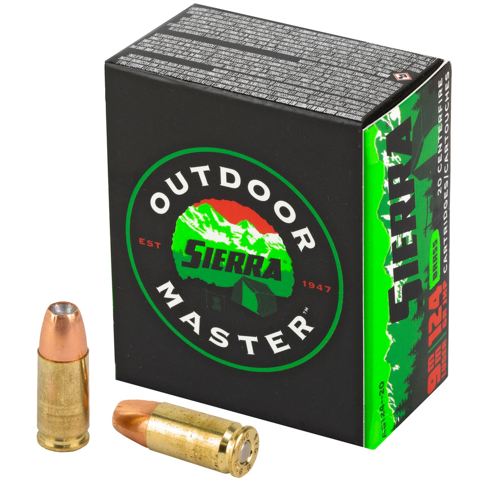 Sierra Outdoor Master Jacketed Hollow Point 124 Grain 9mm Luger/Parabellum