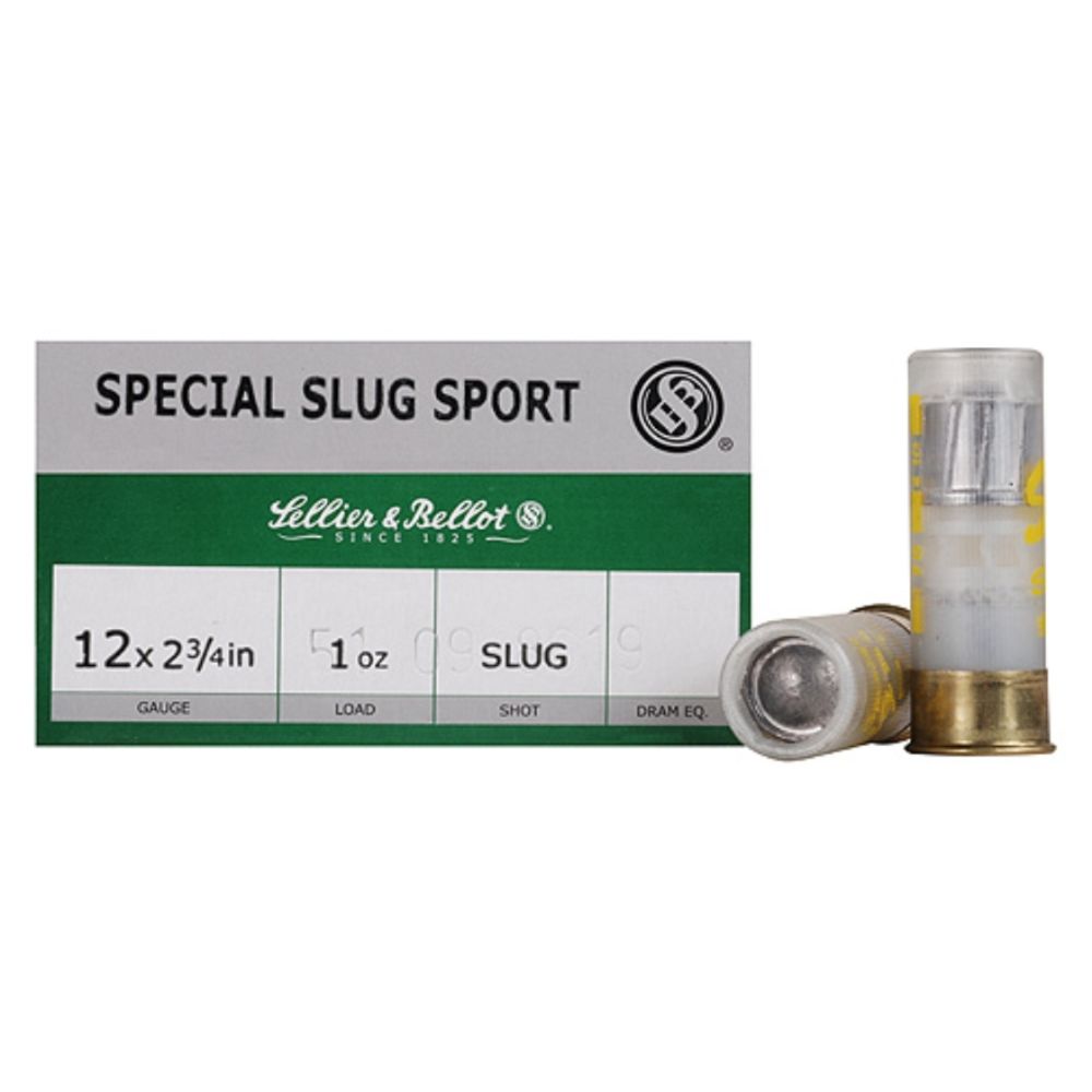 Sellier and Bellot Special Sport Rifled Slug Shotgun Ammo 12 Gauge 2.75 in 1 oz Slug