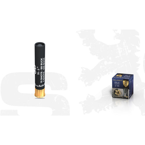 Sellier and Bellot Elite Protection Self Defense 15 Pellets / 2 Pellet Shotgun Ammo .410 Bore 3 in 11/16 oz BB / 000 Buck