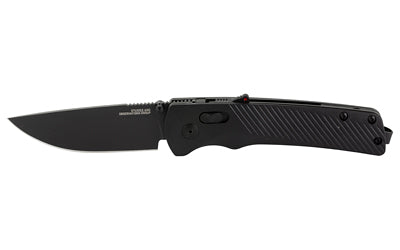 SOG Flash AT Folding Knife with XR Lock, 3.45" D2 Steel Straight Back Blade, Black GRN Handle, Titanium Nitride