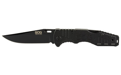 SOG Salute Compact Folding Knife, 8Cr13MoV Steel Clip Point Blade, G10 Handle, Hardcased Black FF1101-CP