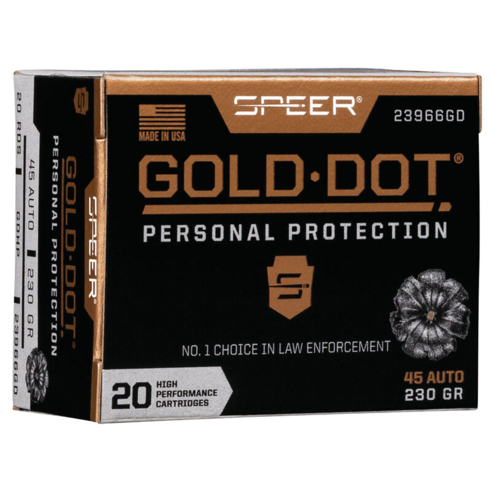 Speer Gold Dot Personal Protection .45 ACP/Auto 230 grain Hollow Point ammunition