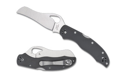 Spyderco Gooney Byrd Line Folder, 3.46" Multi-Grind Blade, Gray G-10 Scales, 4-Position Clip
