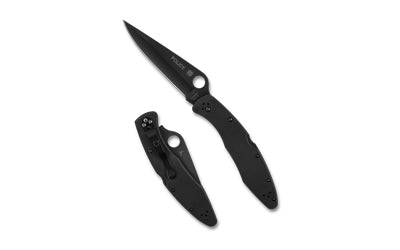 Spyderco Police Tactical Folder, 4.2" VG-10 TiCN Coated Blade, Stainless Handle, Back Lock