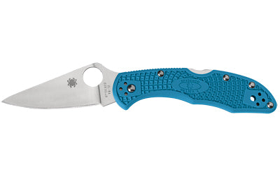 Spyderco Delica 4 2.90" Flat Ground Folding Knife Blue Lightweight Handle C11FPBL