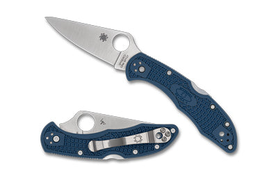 Spyderco Delica 4 SPY27, 2.9" Drop Point Satin Blade, Cobalt Blue FRN, 4-Position Pocket Clip