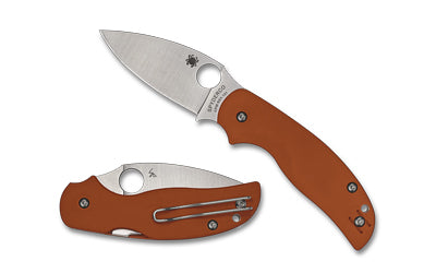 Spyderco Sage 5 REX 121 Steel Folding Knife, 3" Plain Edge, Orange Peel-Ply G-10 C123GBORP
