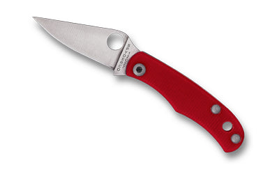 Spyderco Bug G-10 Keychain Folder, 1.27" 12C27 Steel Blade, Red G-10 Handle, Slip Joint Lock