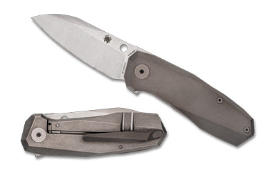 Spyderco C158TIP3 Techno 3, 2.64" CTS XHP Drop Point, Gray Titanium Scales, Flipper, R.I.L. Lock