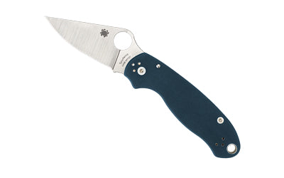 Spyderco Para 3, Folding Plain Edge Knife, CPM SPY27 Steel, Blue G-10 Handle, 2.92" Blade C223GPCBL