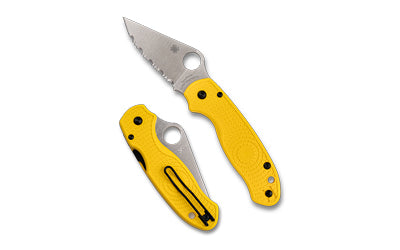 Spyderco Para 3 Salt, Folding SpyderEdge Knife, CPM MagnaCut, Yellow FRN Handle, 2.93" Blade C223SYL