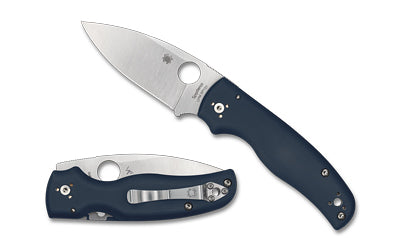 Spyderco Shaman, Folding Plain Edge Knife, CPM SPY27 Steel, Blue G-10 Handle, 3.58" Blade C229GPCBL