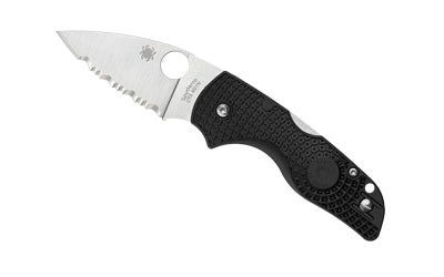 Spyderco Lil Native Lightweight, Folding Serrated Knife, CTS BD1N Steel, Black FRN Handle, 2.43" Blade C230SBK