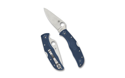 Spyderco Endela Lightweight SPY27, 3.41" Drop Point, Cobalt Blue FRN, Ambi 4-Position Clip