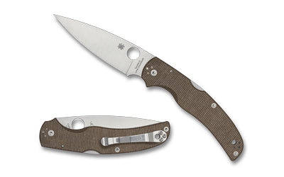 Spyderco Native Chief CruCarta Folder 4.08" Drop Point CPM CRU-WEAR Steel Micarta Scales C244MPCW