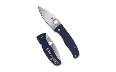 Spyderco Bodacious, Folding Plain Edge Knife, CPM SPY27 Steel, Blue G-10 Handle, 3.63" Blade C263GPCBL