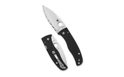 Spyderco Bodacious SpyderEdge Serrated Folding Knife, 3.66" Satin S30V Blade, G-10 C263GS