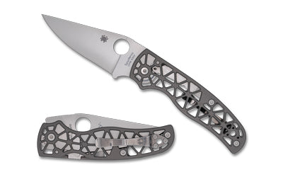 Spyderco Edgerati Gray Aluminum Handle, 3.57" CPM-S30V Clip Point Satin Blade, Folder C266ALP