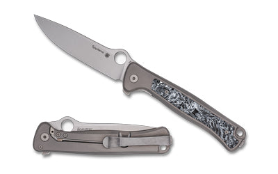 Spyderco Slym Titanium Handle Folder 3.42" Drop Point M390 Steel RIL Lock C271TIP