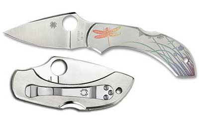 Spyderco Dragonfly Etched Folding Knife 2.313" Blade VG-10 Stainless Steel C28PT
