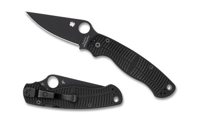 Spyderco Para Military 2 Salt, Folding Plain Edge Knife, CPM MagnaCut DLC, Black G-10 Handle, 3.45" Blade C81GMCBKP2