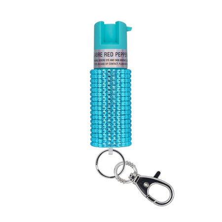 Sabre Jeweled Pepper Spray Teal with Snap-Clip Key Ring 25 Bursts