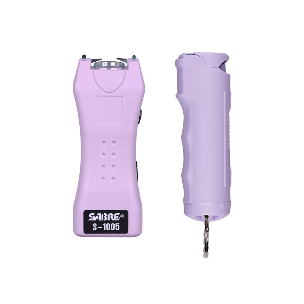 Sabre 2-in-1 Stun Gun Flashlight and Pepper Spray Personal Defense Pack Purple
