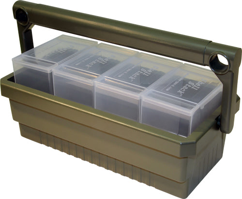 MTM 12 Gauge Shotshell Box Caddy with 4 Clear 25-Round Shell Boxes