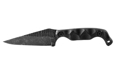 Stroup Knives Bravo5 3.5" Clip Point Fixed Blade Knife 1095 High Carbon Black G10 Handle Kydex Sheath B5-B-G10