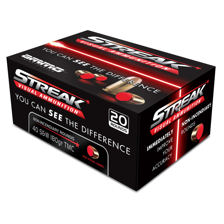 Streak Visual Ammunition Tracer .40 S&W 90 grain Total Metal Coating ammunition