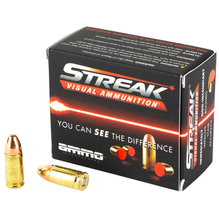 Streak Streak Visual (RED) Tracer Total Metal Jacket 124 Grain 9mm Luger/Parabellum 1065 fps