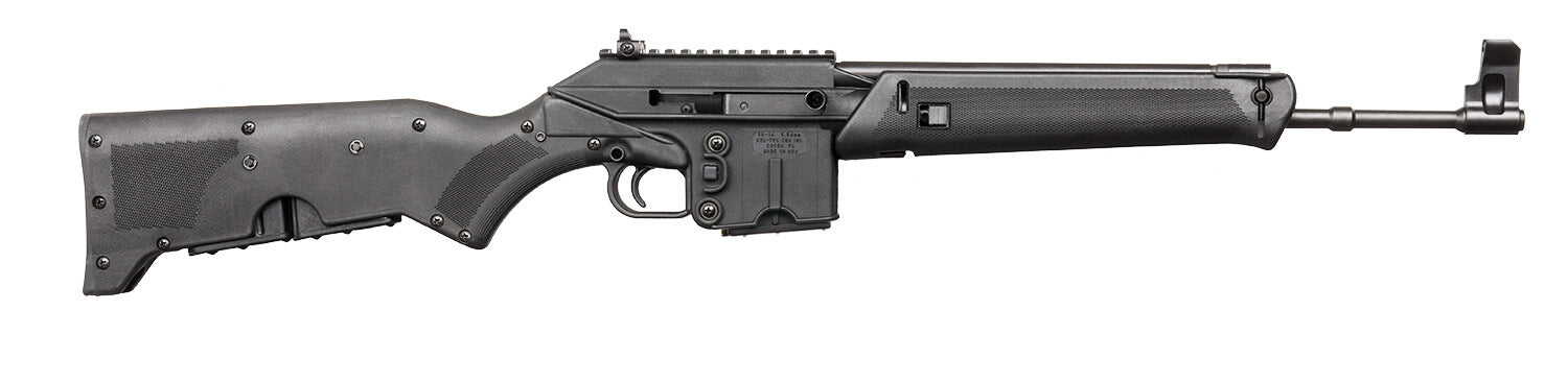 Kel-Tec SU16BBLK SU-16 5.56x45mm NATO Caliber with 16" Barrel, 10+1 Capacity, Black Metal Finish, Black Fixed Storage Compartment Stock Right Hand